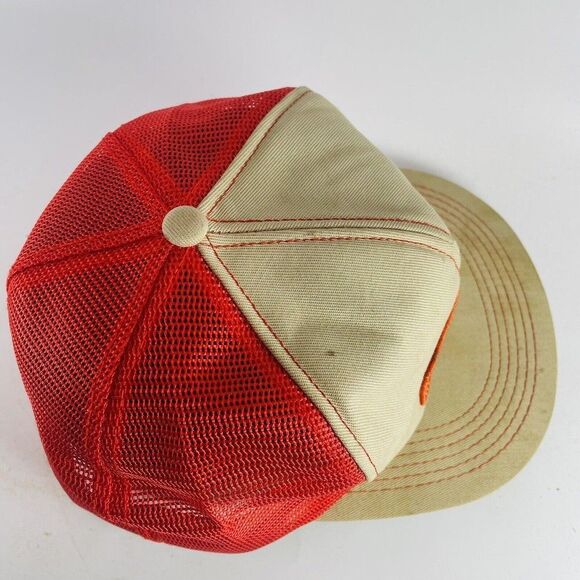 Garst Seed Corn Patch SnapBack Hat K-Products Farm Cap USA Tan Orange VTG Mesh - Picture 8 of 15